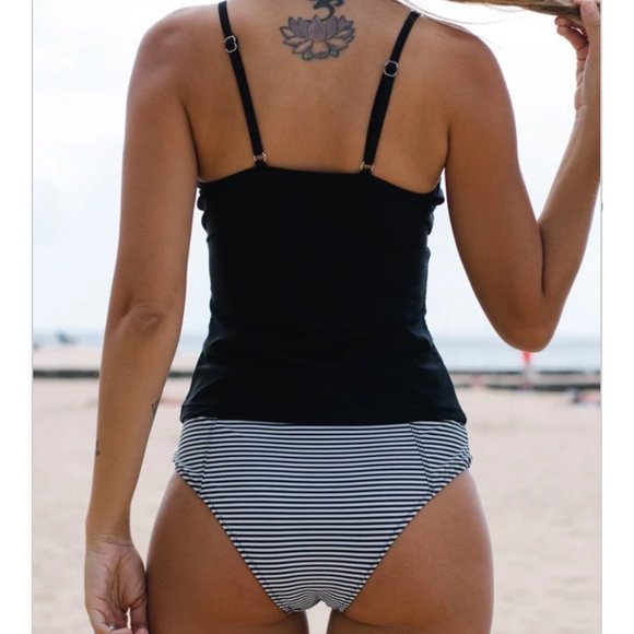 Beachissi Black Stripe 2pc Tankini Medium - Picture 3 of 3